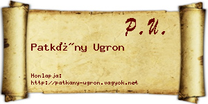 Patkány Ugron névjegykártya
